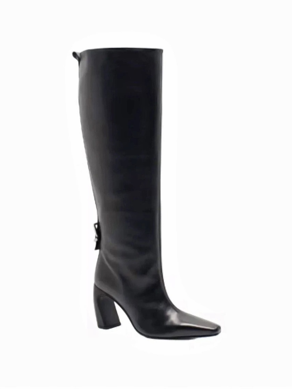 FREE PEOPLE Black Leather Date Night Knee High Heeled Boots New Size 6